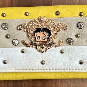 Betty Boop Yellow and White Studded Wallet